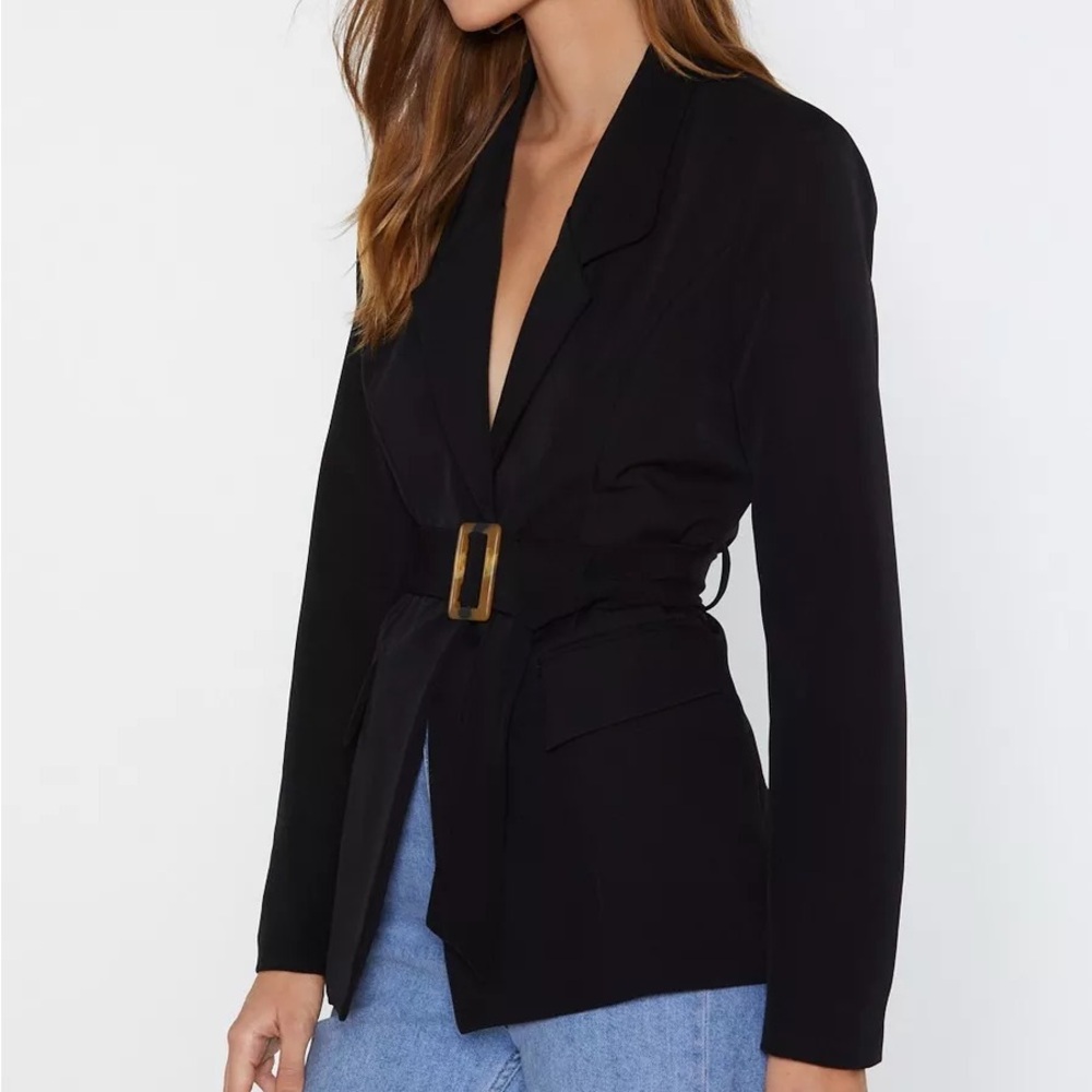 Nasty Gal Business as Usual Belted Blazer